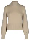 Puro Tatto Beige Cashmere Turtleneck Sweater In Beige