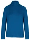 Puro Tatto Blue Cashmere Turtleneck Sweater In Blue
