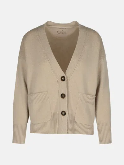 PURO TATTO BEIGE CASHMERE CARDIGAN