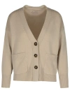 Puro Tatto Cardigan In Cashmere Beige In Brown