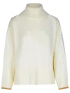 Puro Tatto Cashmere Cream Turtleneck Sweater In Beige