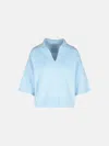 Puro Tatto Light Blue Cashmere Sweater In Light Blue