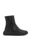 Puro Zip Leather Ankle Boot In Black