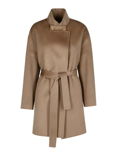 Purotatto Brown Cashmere Blend Coat