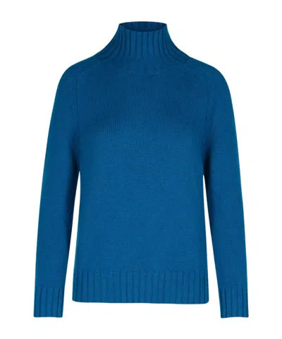 Purotatto Blue Cashmere Turtleneck Sweater