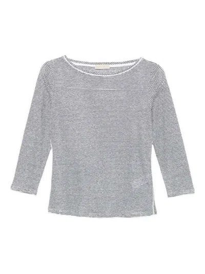 Purotatto Boat-neck 3/4 Sleeves Blouse In Multi