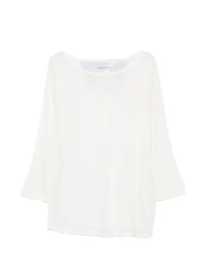 Purotatto Boat-neck T-shirt In Neutral