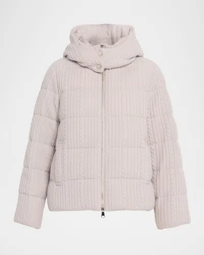 Purotatto Cable Wool-cashmere Puffer Jacket In Multi