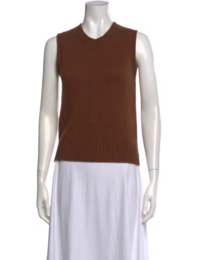 Pre-owned Purotatto Cashmere Crew Neck Sweater In Brown