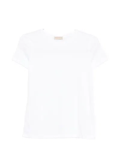 Purotatto Round-neck Short Sleeve Blouse In White