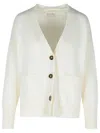 Purotatto V-neck Knitted Cardigan In Beige