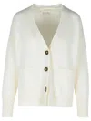 Purotatto V-neck Knitted Cardigan In Beige