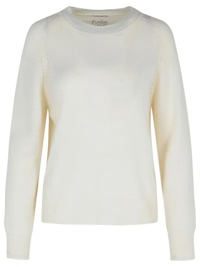 Purotatto Cream Cashmere Sweater In Beige