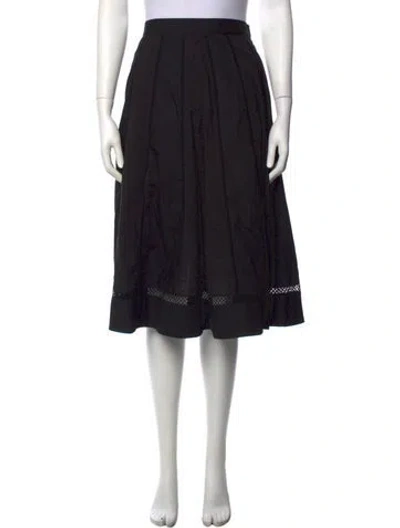 Pre-owned Purotatto Crochet Trim Midi Length Skirt In Black