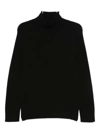 Purotatto High-neck Ribbed Sweater In Black