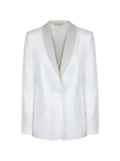 Purotatto Linen Single-breasted Blazer In Animal Print