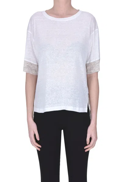 Purotatto Linen T-shirt In Ivory
