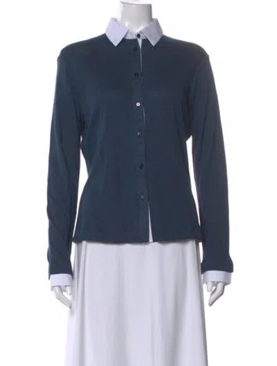 Pre-owned Purotatto Long Sleeve Top In Blue