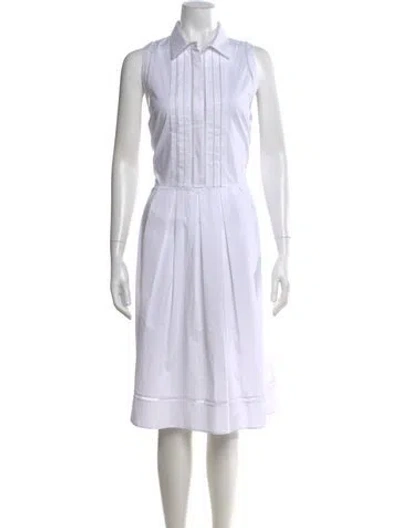 Pre-owned Purotatto Midi Length Dress In White