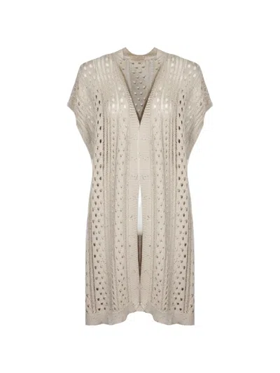 Purotatto Open-work Sequin-embellished Cardigan In Neutral