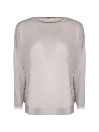 Purotatto Patch-pocket Round-neck Sweater In Gray