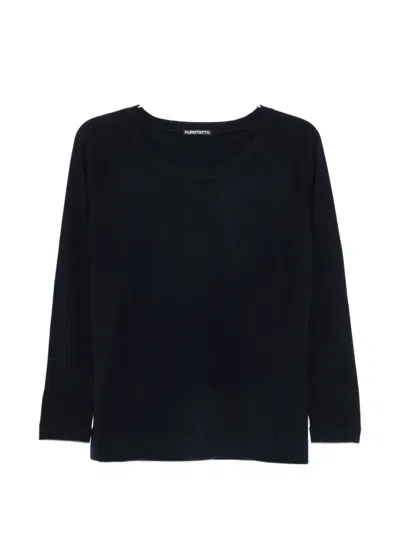 Purotatto Raglan-sleeve Sweater In Blue
