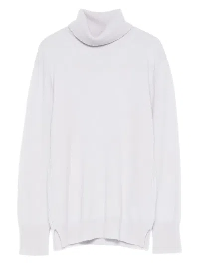 Purotatto Roll-neck Long-sleeve Sweater In White