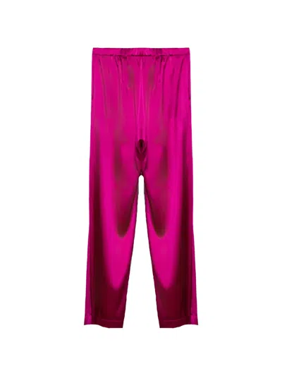 Purotatto Satin Wide-leg Trousers In Pink