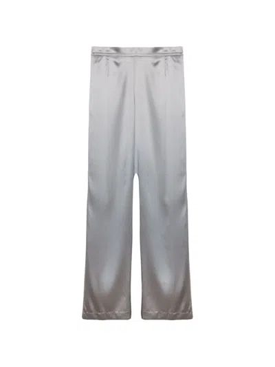 Purotatto Satin-finish Wide-leg Trousers In Gray