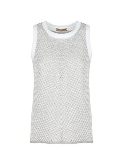 Purotatto Sequin-embellished Top In White