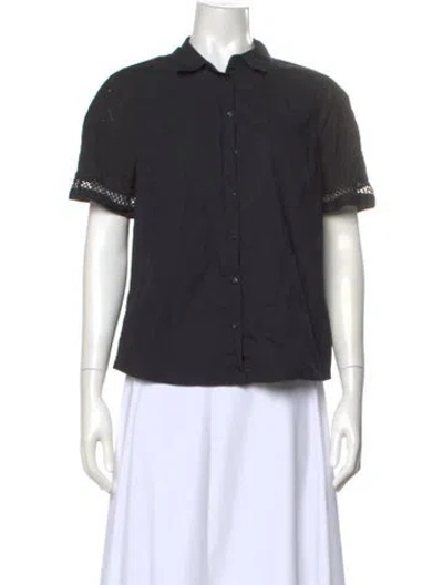 Pre-owned Purotatto Short Sleeve Blouse In Black