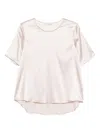 Purotatto Short-sleeve Round-neck Blouse In Neutral