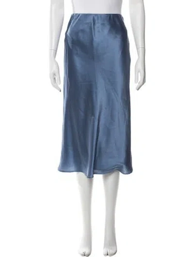 Pre-owned Purotatto Silk Midi Length Skirt In Blue
