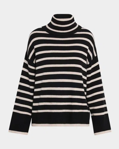 Purotatto Striped Wool-cashmere Sweater In Black