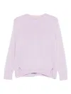 Purotatto V-neck Side-split Sweater In Purple