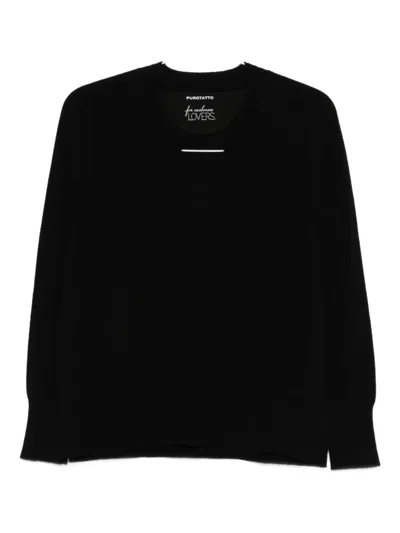 Purotatto V-neck Sweater In Black