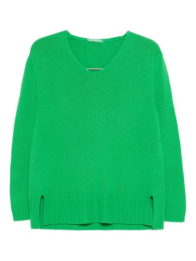 Purotatto V-neck Sweater In Green