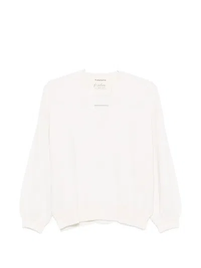 Purotatto V-neck Sweater In Neutral