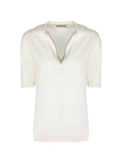 Purotatto V-neck Polo Shirt In Neutral