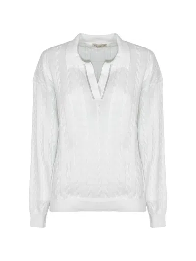 Purotatto V-neck Polo Top In White
