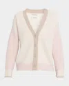 Purotatto Waffle-knit Colorblock Cashmere Cardigan In Neutral