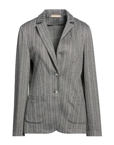 Purotatto Woman Blazer Grey Size 6 Viscose, Polyester, Elastane In Gray