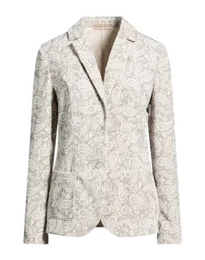 Purotatto Woman Blazer Light Grey Size 6 Polyester, Polyamide, Elastane In Gray