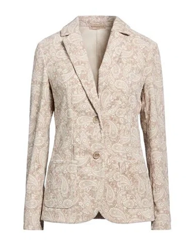 Purotatto Woman Blazer Taupe Size 4 Polyester, Polyamide, Elastane In Pink