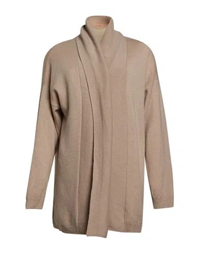 Purotatto Woman Cardigan Beige Size 10 Cashmere In Brown
