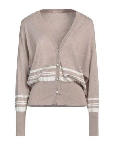 Purotatto Woman Cardigan Beige Size 6 Silk, Cashmere