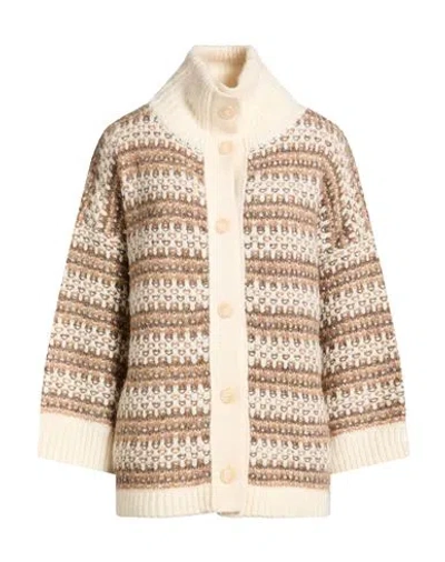 Purotatto Woman Cardigan Beige Size 8 Wool, Polyamide, Alpaca Wool In Multi