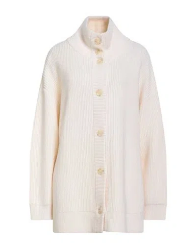 Purotatto Woman Cardigan Cream Size 14 Wool, Cashmere In White