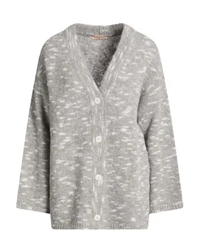 Purotatto Woman Cardigan Grey Size 12 Wool, Alpaca Wool, Polyamide In Gray
