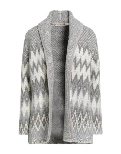 Purotatto Woman Cardigan Grey Size 6 Alpaca Wool, Wool, Paper, Elastane In Gray